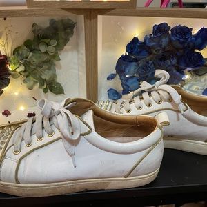 christian louboutin leather red bottoms. size 12